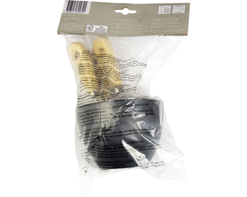 Blumentopf mit Holzstiel im Beutel