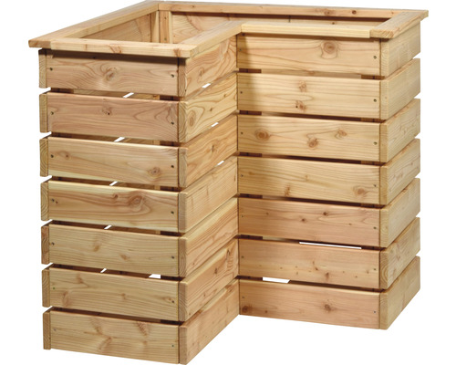 Jardinière surélevée en bois en forme d''angle