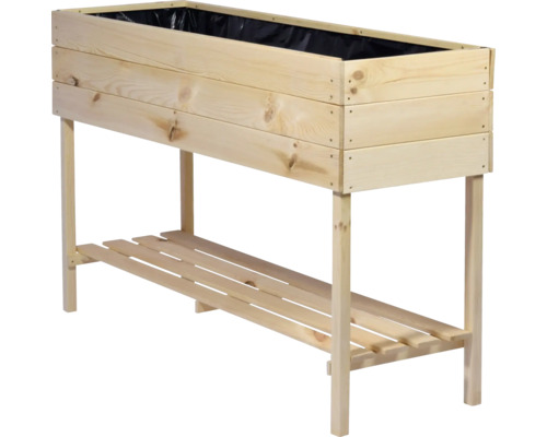 Jardinière surélevée en bois avec espace de rangement