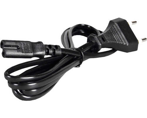 Schwarzes Stromkabel mit Eurostecker