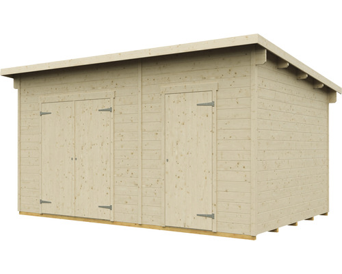 Holzgartenhaus mit Doppeltür und Einzeltür
