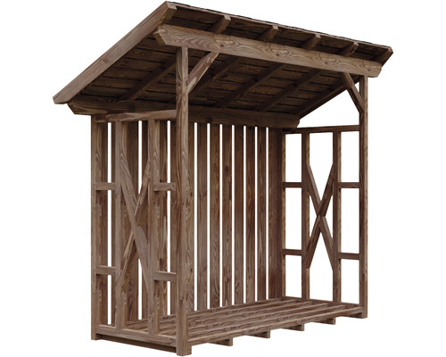 Abri à bois en bois avec toit