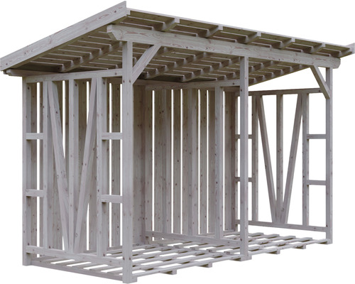 Abri à bois en bois avec toit