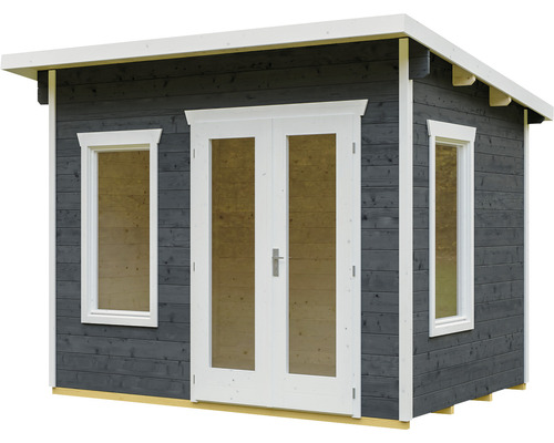Abri de jardin en bois avec double porte et fenêtres