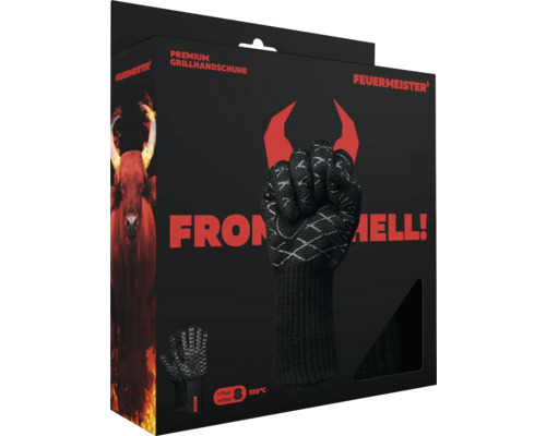 Gants de barbecue Premium FeuerMeister dans leur emballage