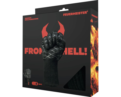 Gants de barbecue FeuerMeister dans leur emballage