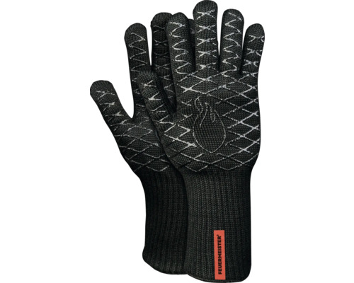 Gants de barbecue ignifuges avec motif losanges et logo de l''entreprise