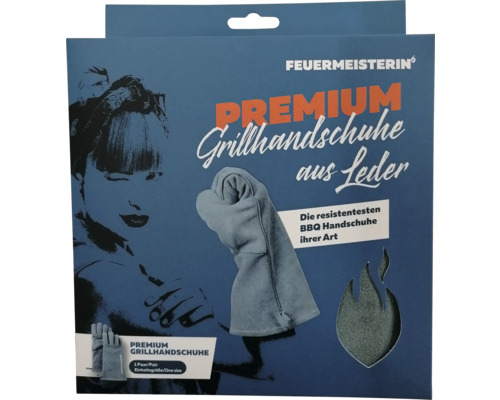 Emballage de gants de barbecue Premium Feuermeisterin en cuir