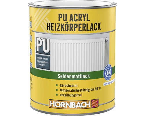 HORNBACH Heizkörperlack seidenmatt RAL 9010 reinweiss 750 ml PU Acryl Heizkörperlack Dose