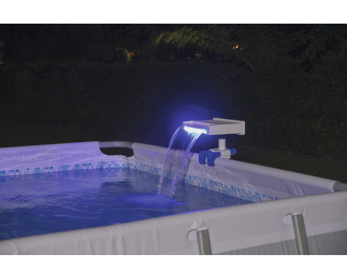 Piscine gonflable avec cascade et éclairage