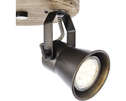 Deckenleuchte mit LED Leuchtmittel und Holzsockel