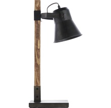 Lampe de table en métal et bois