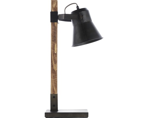 Lampe de table en métal et bois