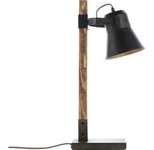 Lampe de table avec pied en bois et socle en métal