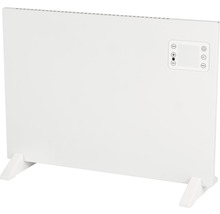 Radiateur électrique blanc avec pieds et panneau de commande