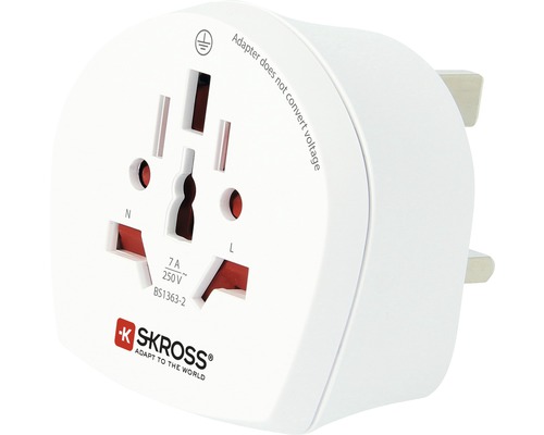 SKROSS Adapter World - UK 3-polig max. 7A mit Sicherung