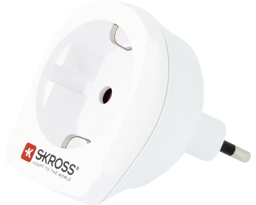 SKROSS Adapter Schweiz - Europa 3-polig max. 10A mit Sicherung