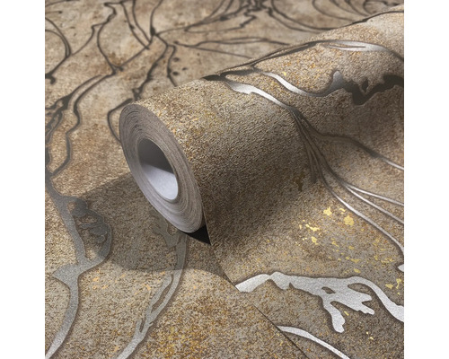 Rouleau de papier peint structuré avec motif végétal