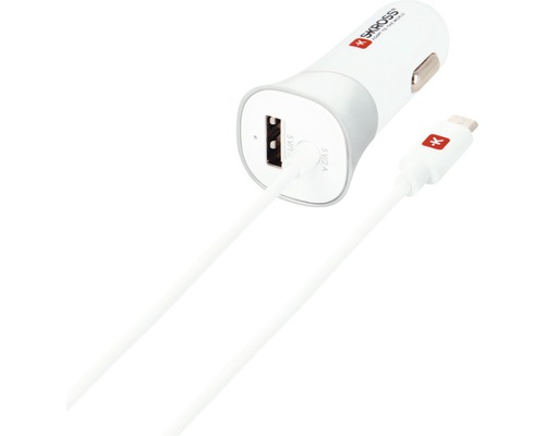 Chargeur de voiture SKROSS USB & câble micro USB 5V/3A input 10-24V output 5V/2A Chargeur de voiture Skross avec port USB et câble de charge