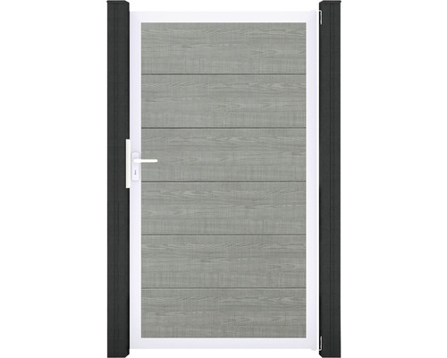 Portail simple GroJa BasicLine cadre aluminium 100 x 180 cm Grey Ash Cut