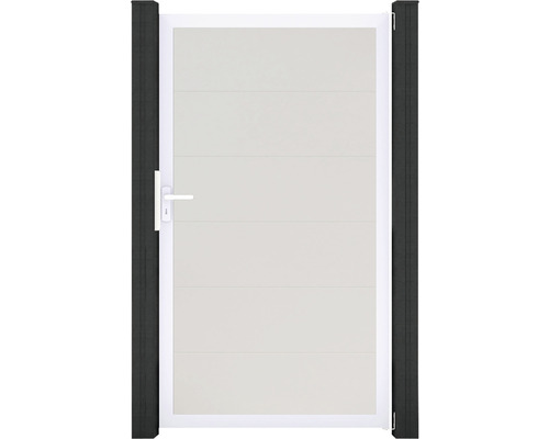 Portail simple GroJa BasicLine cadre aluminium 100 x 180 cm blanc