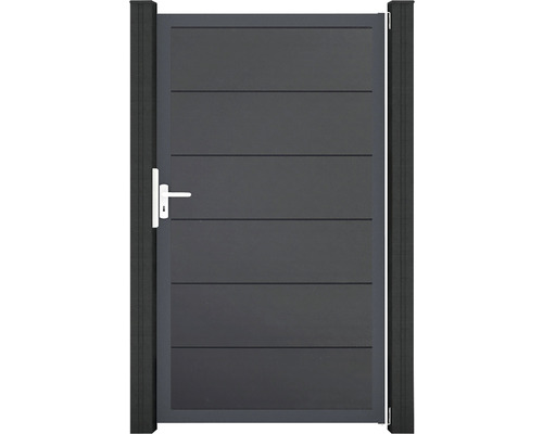 Portillon simple GroJa BasicLine tirant universel prémonté sans poteaux cadre anthracite 100 x 180 cm anthracite