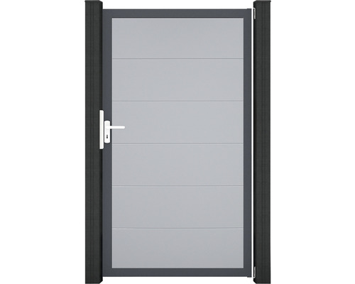 Portail simple GroJa BasicLine cadre anthracite 100 x 180 cm gris argent