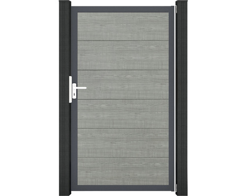 Portail simple GroJa BasicLine cadre anthracite 100 x 180 cm Grey Ash Cut