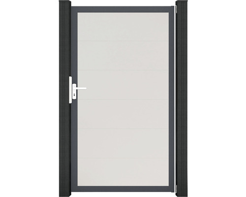 Portail simple GroJa BasicLine cadre anthracite 100 x 180 cm blanc