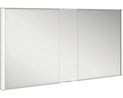 Armoire de toilette avec LED KEUCO Royal Match 130 cm argent 2 portes pour montage mural