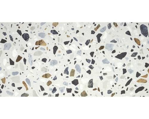 Motif de carreaux de terrazzo avec diverses inclusions de pierre