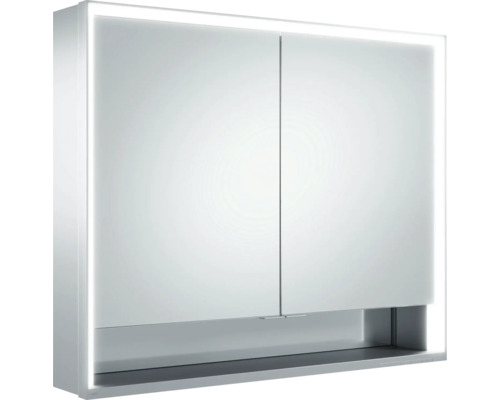 Armoire de toilette à LED KEUCO Royal Lumos lxhxp 90x73.5x16.5 cm argent Armoire de toilette à miroir avec éclairage et deux portes
