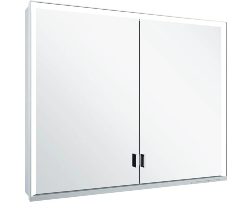 Armoire de toilette à LED KEUCO Royal Lumos lxhxp 90x73.5x16.5 cm argent Armoire de toilette double avec éclairage et deux portes