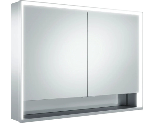 Armoire de toilette à LED KEUCO Royal Lumos lxhxp 100x73.5x16.5 cm argent Armoire de toilette avec éclairage et deux portes