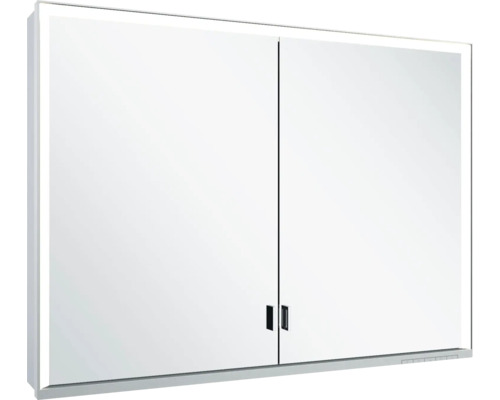 Armoire de toilette à LED KEUCO Royal Lumos lxhxp 100x73.5x16.5 cm argent Armoire de toilette avec deux portes et éclairage