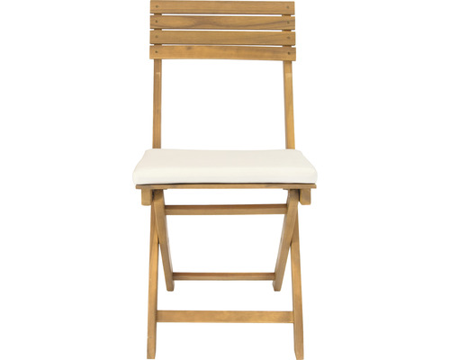 Chaise pliante en bois avec coussin d''assise