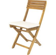 Chaise pliante en bois avec coussin d''assise pour l''extérieur