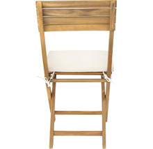 Chaise de jardin en bois avec coussin d''assise, vue arrière