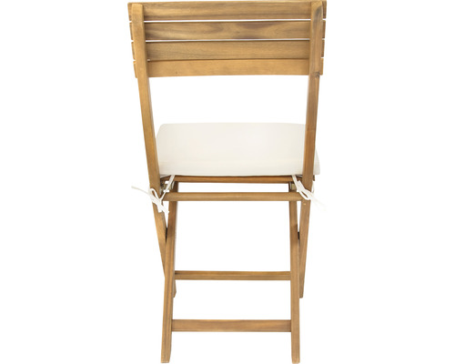 Chaise de jardin en bois avec coussin d''assise, vue arrière