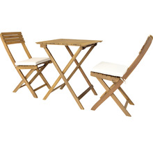 Ensemble de jardin en bois avec deux chaises et une table carrée