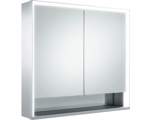 Armoire de toilette à LED KEUCO Royal Lumos lxhxp 70x73.5x16.5 cm argent Armoire de toilette avec deux portes et éclairage LED