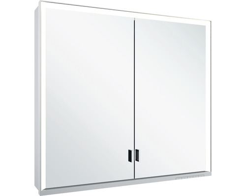 Armoire de toilette à LED KEUCO Royal Lumos lxhxp 70x73.5x16.5 cm argent Armoire de toilette à miroir avec deux portes et éclairage intégré