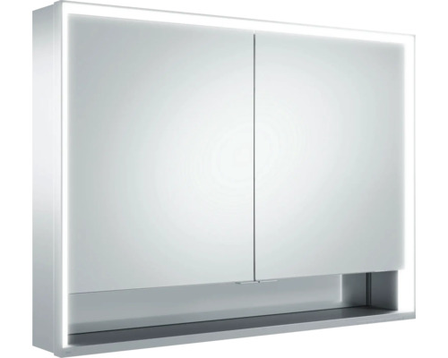 Armoire de toilette à LED KEUCO Royal Lumos lxhxp 105x73.5x16.5 cm argent Armoire de toilette avec éclairage et deux portes pour la salle de bain