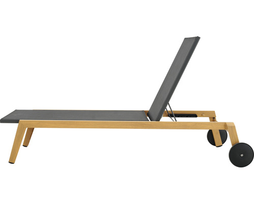 Sonnenliege mit Rädern und verstellbarer Rückenlehne