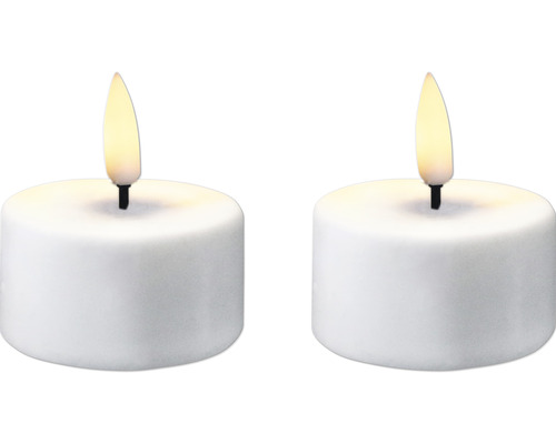 Lafiora Bougies à rechaud LED Ø 3,8 cm 2 pces Deux bougies chauffe-plat à LED