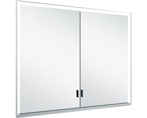 Armoire de toilette avec LED KEUCO Royal Lumos 90 cm argent 2 portes pour montage mural