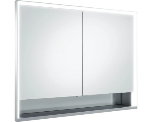 LED Spiegelschrank KEUCO Royal Lumos BxHxT 100x73.5x16.5 cm silber für Wandeinbau