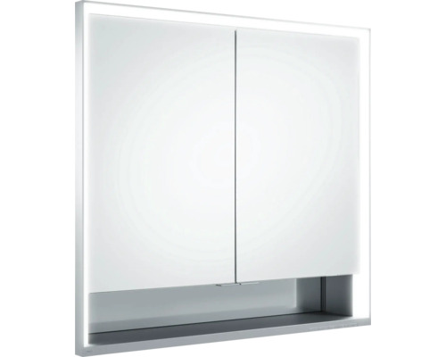 LED Spiegelschrank KEUCO Royal Lumos BxHxT 70x73.5x16.5 cm silber für Wandeinbau