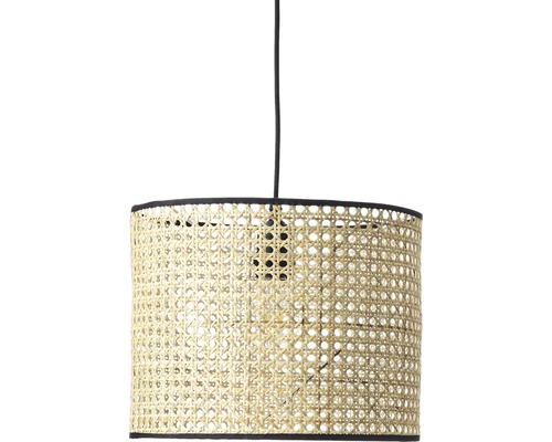 Suspension avec abat-jour en rotin