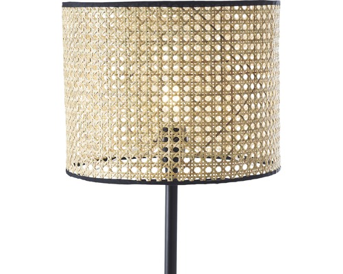 Stehleuchte mit Schirm aus Rattan